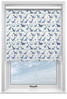 Dino Land, Blue Denim - Twist&Fit Roller Blind